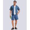 imageG Gradual Mens Swim Trunks with Compression Liner 7quot Quick Dry Board Shorts Swimsuit Bathing Suit for Men with Zipper PocketsSlate Blue