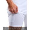 imageG Gradual Mens Swim Trunks with Compression Liner 7quot Quick Dry Board Shorts Swimsuit Bathing Suit for Men with Zipper PocketsWhite