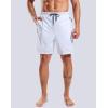 imageG Gradual Mens Swim Trunks with Compression Liner 7quot Quick Dry Board Shorts Swimsuit Bathing Suit for Men with Zipper PocketsWhite