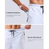 imageG Gradual Mens Swim Trunks with Compression Liner 7quot Quick Dry Board Shorts Swimsuit Bathing Suit for Men with Zipper PocketsWhite