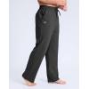 imageG Gradual Mens Yoga Sweatpants Soft Lounge Casual Pants Open Bottom Stretchy Athletic Sweat Pants with PocketsHeather Dark Black