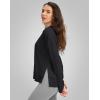 imageG Gradual Sweatshirt for Women Buttery Soft Yoga Tops Crewneck Modal Pullover Shirts Side Slit Thumb HolesBlack