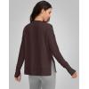 imageG Gradual Sweatshirt for Women Buttery Soft Yoga Tops Crewneck Modal Pullover Shirts Side Slit Thumb HolesChocolate Brown