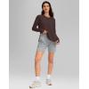imageG Gradual Sweatshirt for Women Buttery Soft Yoga Tops Crewneck Modal Pullover Shirts Side Slit Thumb HolesChocolate Brown