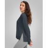 imageG Gradual Sweatshirt for Women Buttery Soft Yoga Tops Crewneck Modal Pullover Shirts Side Slit Thumb HolesDark Grey