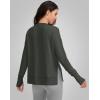 imageG Gradual Sweatshirt for Women Buttery Soft Yoga Tops Crewneck Modal Pullover Shirts Side Slit Thumb HolesDark Olive