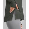 imageG Gradual Sweatshirt for Women Buttery Soft Yoga Tops Crewneck Modal Pullover Shirts Side Slit Thumb HolesDark Olive