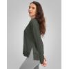 imageG Gradual Sweatshirt for Women Buttery Soft Yoga Tops Crewneck Modal Pullover Shirts Side Slit Thumb HolesDark Olive