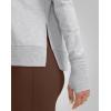 imageG Gradual Sweatshirt for Women Buttery Soft Yoga Tops Crewneck Modal Pullover Shirts Side Slit Thumb HolesHeather Light Grey