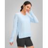 imageG Gradual Sweatshirt for Women Buttery Soft Yoga Tops Crewneck Modal Pullover Shirts Side Slit Thumb HolesIce Blue