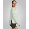 imageG Gradual Sweatshirt for Women Buttery Soft Yoga Tops Crewneck Modal Pullover Shirts Side Slit Thumb HolesLight Green