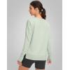 imageG Gradual Sweatshirt for Women Buttery Soft Yoga Tops Crewneck Modal Pullover Shirts Side Slit Thumb HolesLight Green