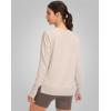 imageG Gradual Sweatshirt for Women Buttery Soft Yoga Tops Crewneck Modal Pullover Shirts Side Slit Thumb HolesOats White