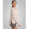 imageG Gradual Sweatshirt for Women Buttery Soft Yoga Tops Crewneck Modal Pullover Shirts Side Slit Thumb HolesOats White