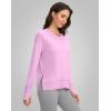 imageG Gradual Sweatshirt for Women Buttery Soft Yoga Tops Crewneck Modal Pullover Shirts Side Slit Thumb HolesPink