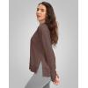 imageG Gradual Sweatshirt for Women Buttery Soft Yoga Tops Crewneck Modal Pullover Shirts Side Slit Thumb HolesRed Brown