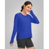 imageG Gradual Sweatshirt for Women Buttery Soft Yoga Tops Crewneck Modal Pullover Shirts Side Slit Thumb HolesRoyal Blue