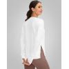 imageG Gradual Sweatshirt for Women Buttery Soft Yoga Tops Crewneck Modal Pullover Shirts Side Slit Thumb HolesWhite