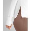 imageG Gradual Sweatshirt for Women Buttery Soft Yoga Tops Crewneck Modal Pullover Shirts Side Slit Thumb HolesWhite