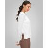 imageG Gradual Sweatshirt for Women Buttery Soft Yoga Tops Crewneck Modal Pullover Shirts Side Slit Thumb HolesWhite