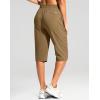 imageG Gradual Womens 15quot Long Shorts Below The Knee Capri Lightweight Quick Dry Hiking Cargo Shorts for Women with 3 Pockets15indark Khaki