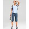 imageG Gradual Womens 15quot Long Shorts Below The Knee Capri Lightweight Quick Dry Hiking Cargo Shorts for Women with 3 Pockets15industy Blue