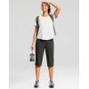 imageG Gradual Womens 15quot Long Shorts Below The Knee Capri Lightweight Quick Dry Hiking Cargo Shorts for Women with 3 Pockets15inolive