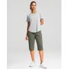 imageG Gradual Womens 15quot Long Shorts Below The Knee Capri Lightweight Quick Dry Hiking Cargo Shorts for Women with 3 Pockets15inslate Green