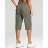 imageG Gradual Womens 15quot Long Shorts Below The Knee Capri Lightweight Quick Dry Hiking Cargo Shorts for Women with 3 Pockets15inslate Green