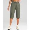 imageG Gradual Womens 15quot Long Shorts Below The Knee Capri Lightweight Quick Dry Hiking Cargo Shorts for Women with 3 Pockets15inslate Green