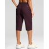 imageG Gradual Womens 15quot Long Shorts Below The Knee Capri Lightweight Quick Dry Hiking Cargo Shorts for Women with 3 Pockets15inwine