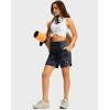 imageG Gradual Womens Athletic Shorts 6quot High Waisted Stretchy Bermuda Shorts for Women Quick Dry Summer Casual ShortsBlack Camo B