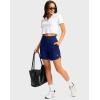 imageG Gradual Womens Athletic Shorts 6quot High Waisted Stretchy Bermuda Shorts for Women Quick Dry Summer Casual ShortsDark Blue