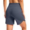 imageG Gradual Womens Athletic Shorts 6quot High Waisted Stretchy Bermuda Shorts for Women Quick Dry Summer Casual ShortsGrey Blue