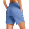 imageG Gradual Womens Athletic Shorts 6quot High Waisted Stretchy Bermuda Shorts for Women Quick Dry Summer Casual ShortsHaze Blue