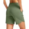 imageG Gradual Womens Athletic Shorts 6quot High Waisted Stretchy Bermuda Shorts for Women Quick Dry Summer Casual ShortsLight Grey Sage