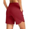 imageG Gradual Womens Athletic Shorts 6quot High Waisted Stretchy Bermuda Shorts for Women Quick Dry Summer Casual ShortsTomato Red