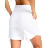 imageG Gradual Womens Athletic Shorts 6quot High Waisted Stretchy Bermuda Shorts for Women Quick Dry Summer Casual ShortsWhite