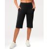 imageG Gradual Womens Bermuda Long Shorts 14quot Knee Length Capris with Pockets High Waisted Athletic Casual Shorts for WomenBlack