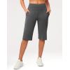 imageG Gradual Womens Bermuda Long Shorts 14quot Knee Length Capris with Pockets High Waisted Athletic Casual Shorts for WomenCharcoal