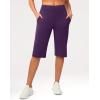 imageG Gradual Womens Bermuda Long Shorts 14quot Knee Length Capris with Pockets High Waisted Athletic Casual Shorts for WomenDark Purple