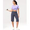imageG Gradual Womens Bermuda Long Shorts 14quot Knee Length Capris with Pockets High Waisted Athletic Casual Shorts for WomenDusty Blue