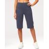 imageG Gradual Womens Bermuda Long Shorts 14quot Knee Length Capris with Pockets High Waisted Athletic Casual Shorts for WomenDusty Blue