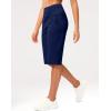imageG Gradual Womens Bermuda Long Shorts 14quot Knee Length Capris with Pockets High Waisted Athletic Casual Shorts for WomenNavy