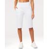 imageG Gradual Womens Bermuda Long Shorts 14quot Knee Length Capris with Pockets High Waisted Athletic Casual Shorts for WomenWhite