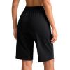 imageG Gradual Womens Bermuda Shorts 11quot Knee Length Long Comfy Drawstring Walking Shorts for Women with Deep PocketsBlack