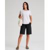 imageG Gradual Womens Bermuda Shorts 11quot Knee Length Long Comfy Drawstring Walking Shorts for Women with Deep PocketsBlack