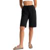 imageG Gradual Womens Bermuda Shorts 11quot Knee Length Long Comfy Drawstring Walking Shorts for Women with Deep PocketsBlack