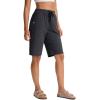imageG Gradual Womens Bermuda Shorts 11quot Knee Length Long Comfy Drawstring Walking Shorts for Women with Deep PocketsCharcoal