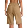 imageG Gradual Womens Bermuda Shorts 11quot Knee Length Long Comfy Drawstring Walking Shorts for Women with Deep PocketsDark Khaki